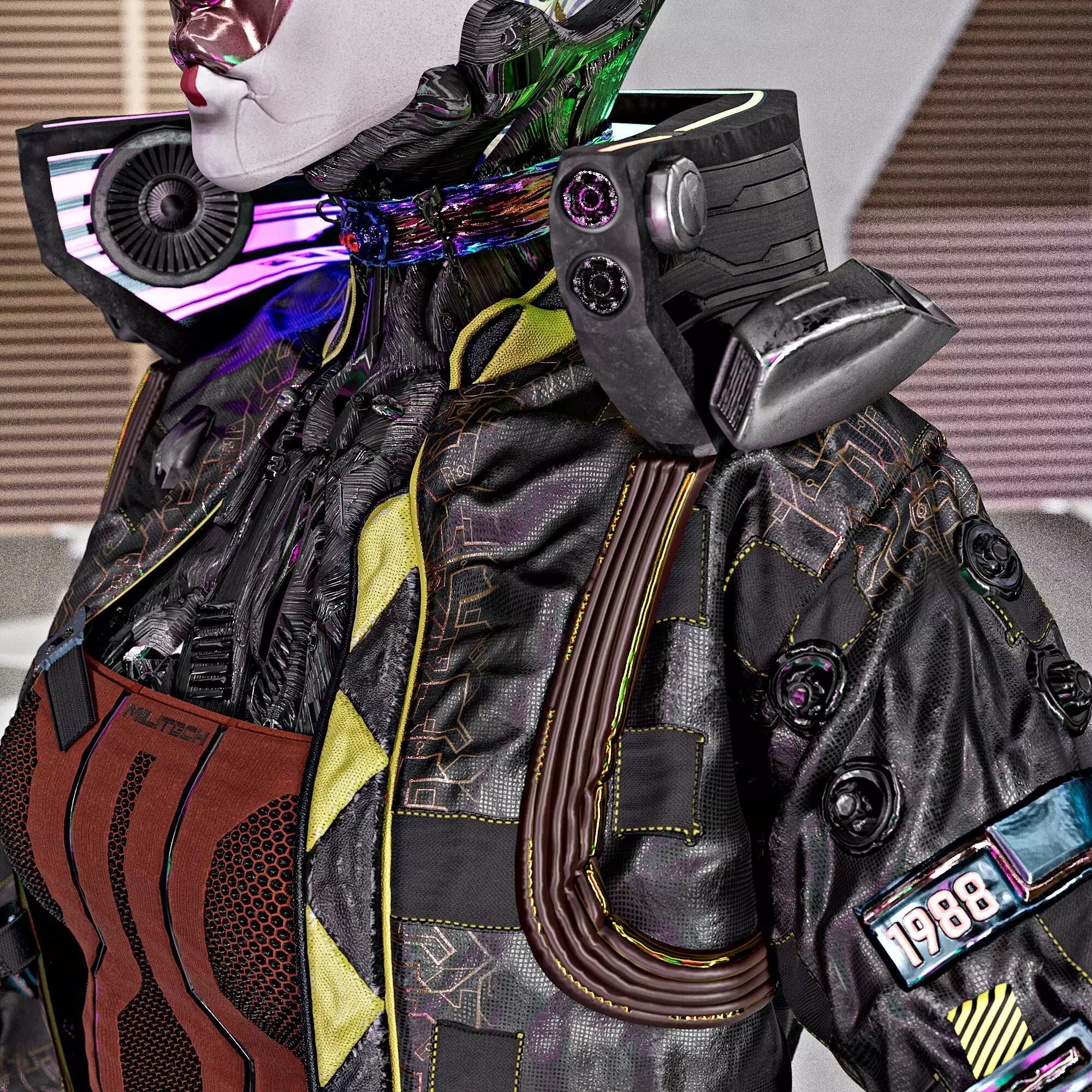 Cyberpunk No1 Full Tutorial  Project Files Low-poly 3D model_12