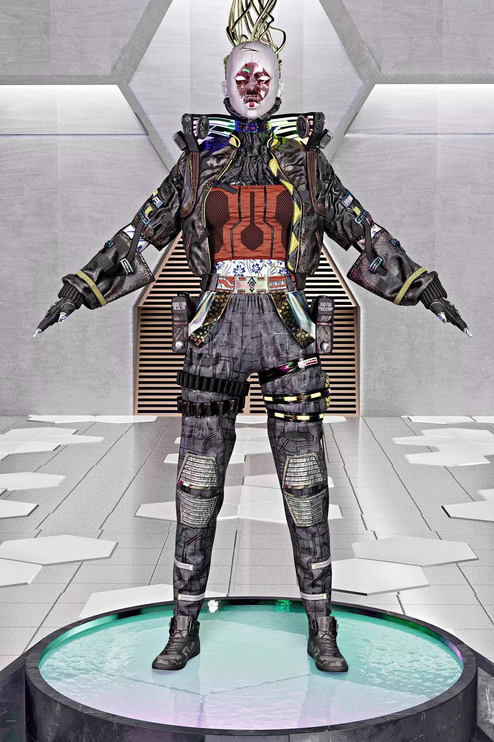 Cyberpunk No1 Full Tutorial  Project Files Low-poly 3D model_2