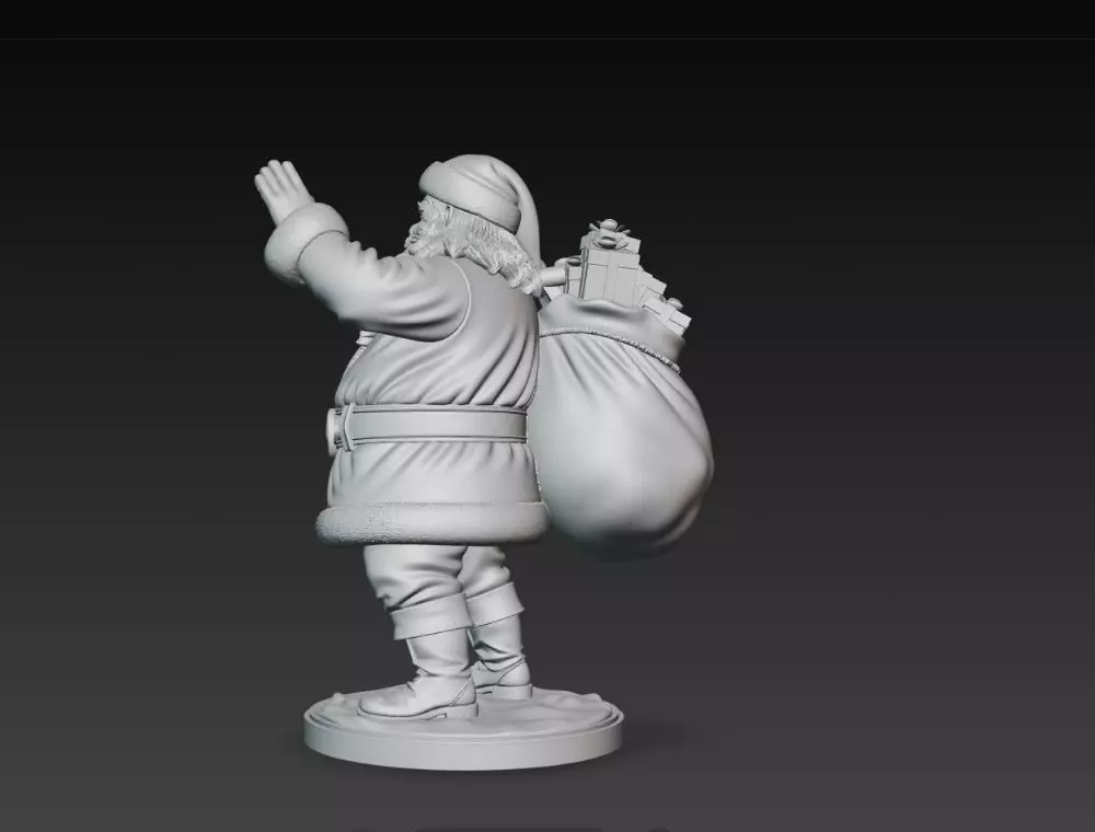 Classic Holiday Cheer  Waving Santa Claus Statue 3D print model_4