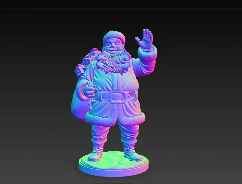Classic Holiday Cheer  Waving Santa Claus Statue 3D print model_20