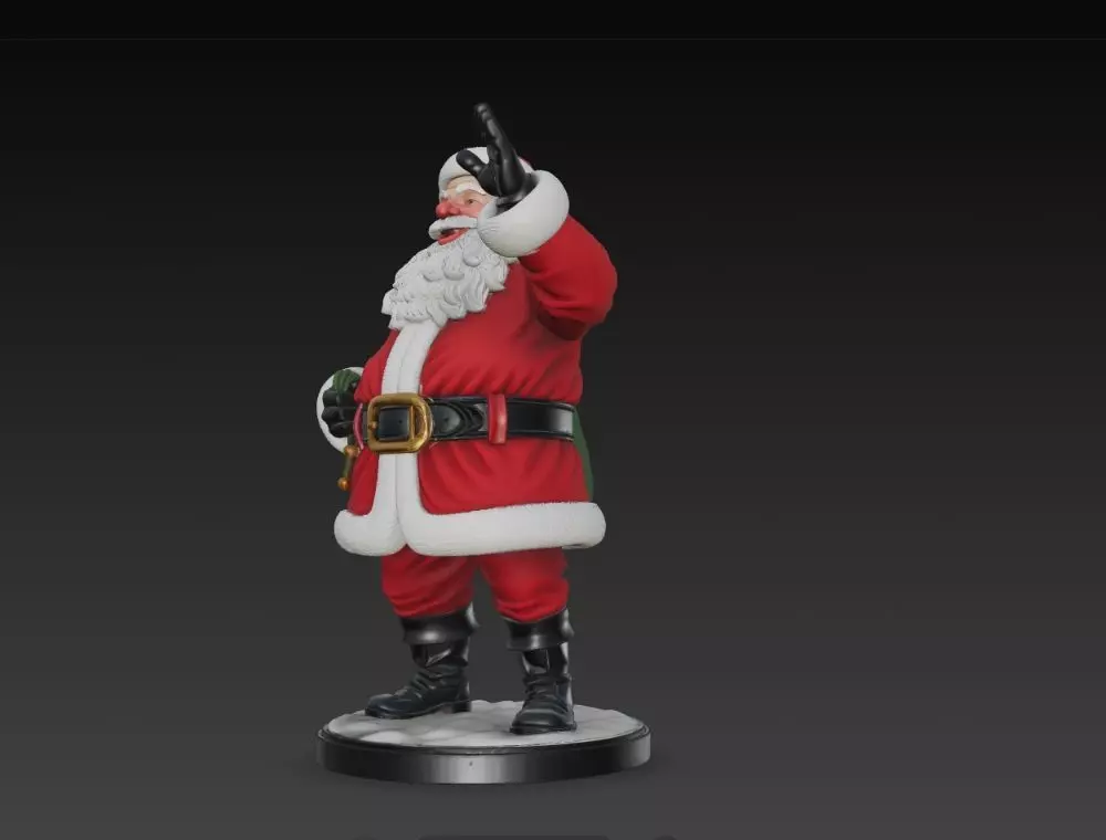 Classic Holiday Cheer  Waving Santa Claus Statue 3D print model_28