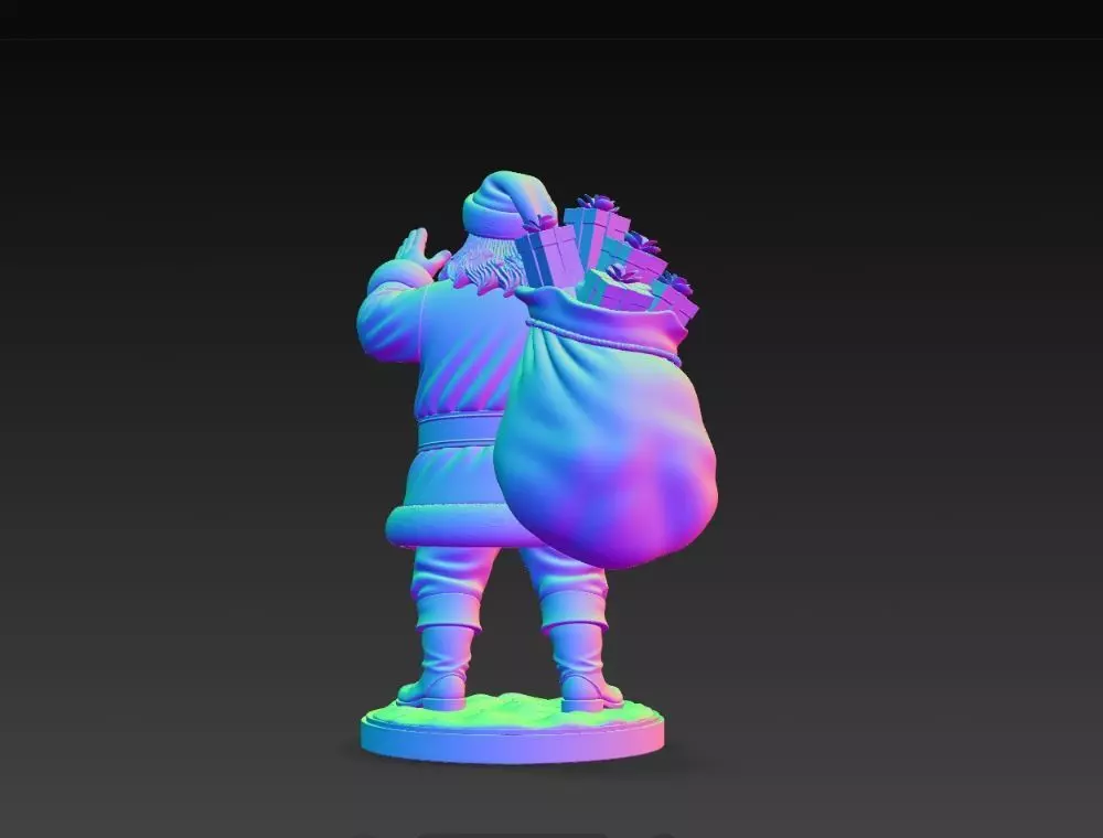 Classic Holiday Cheer  Waving Santa Claus Statue 3D print model_16