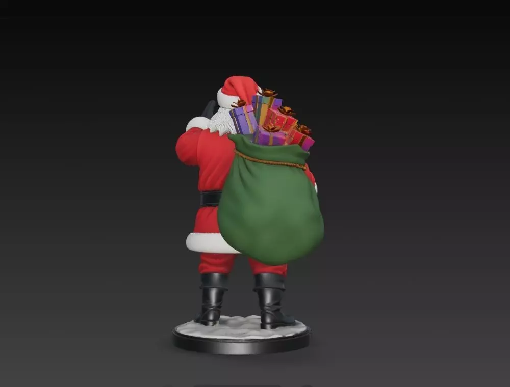 Classic Holiday Cheer  Waving Santa Claus Statue 3D print model_23