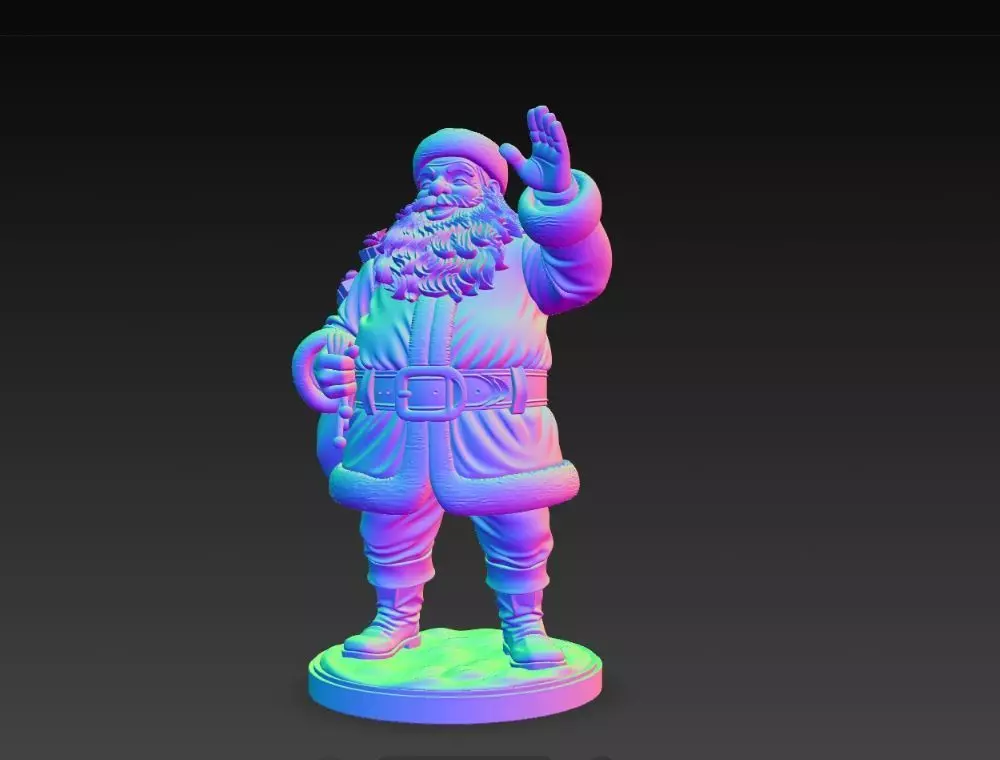 Classic Holiday Cheer  Waving Santa Claus Statue 3D print model_19