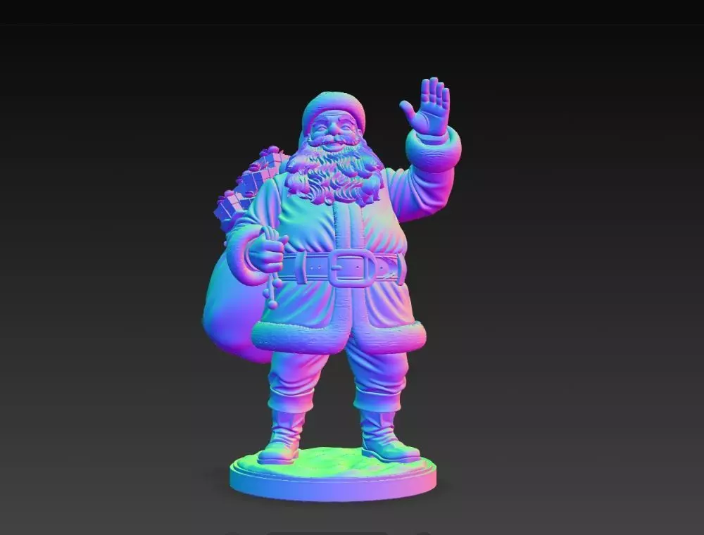 Classic Holiday Cheer  Waving Santa Claus Statue 3D print model_11