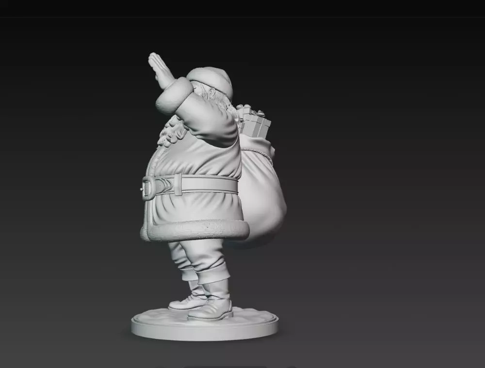 Classic Holiday Cheer  Waving Santa Claus Statue 3D print model_5