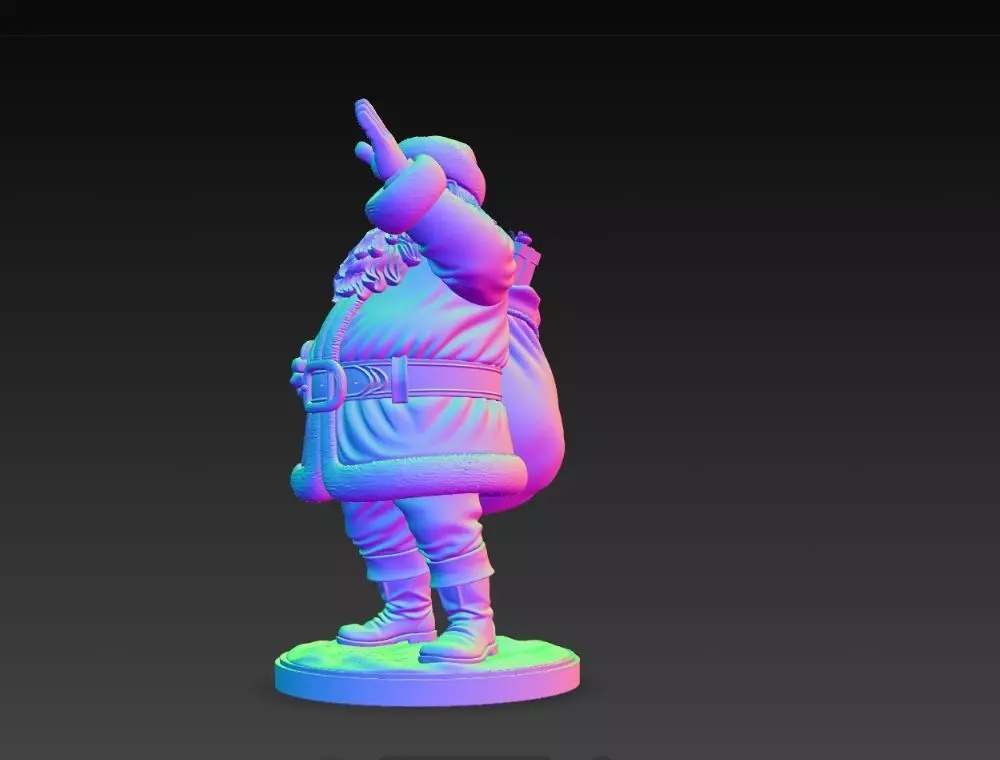 Classic Holiday Cheer  Waving Santa Claus Statue 3D print model_18