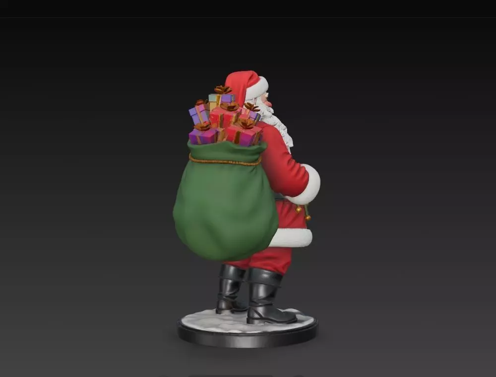 Classic Holiday Cheer  Waving Santa Claus Statue 3D print model_26