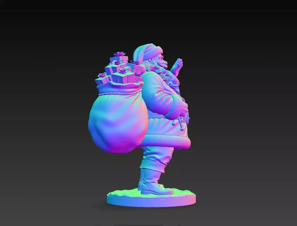 Classic Holiday Cheer  Waving Santa Claus Statue 3D print model_14