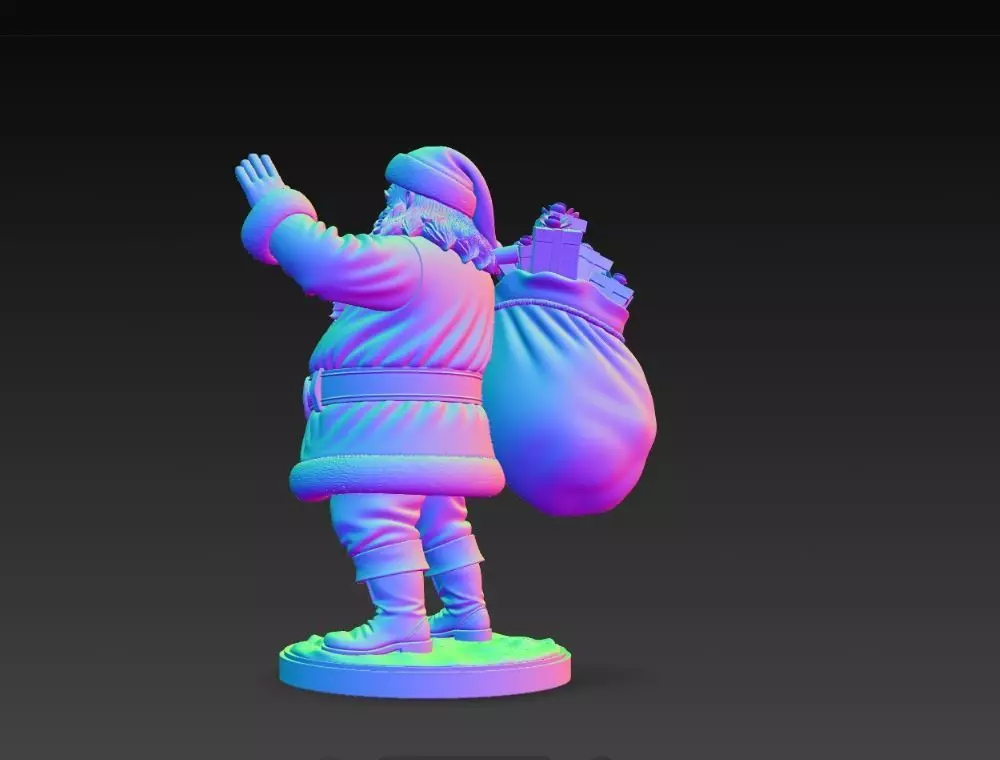 Classic Holiday Cheer  Waving Santa Claus Statue 3D print model_17