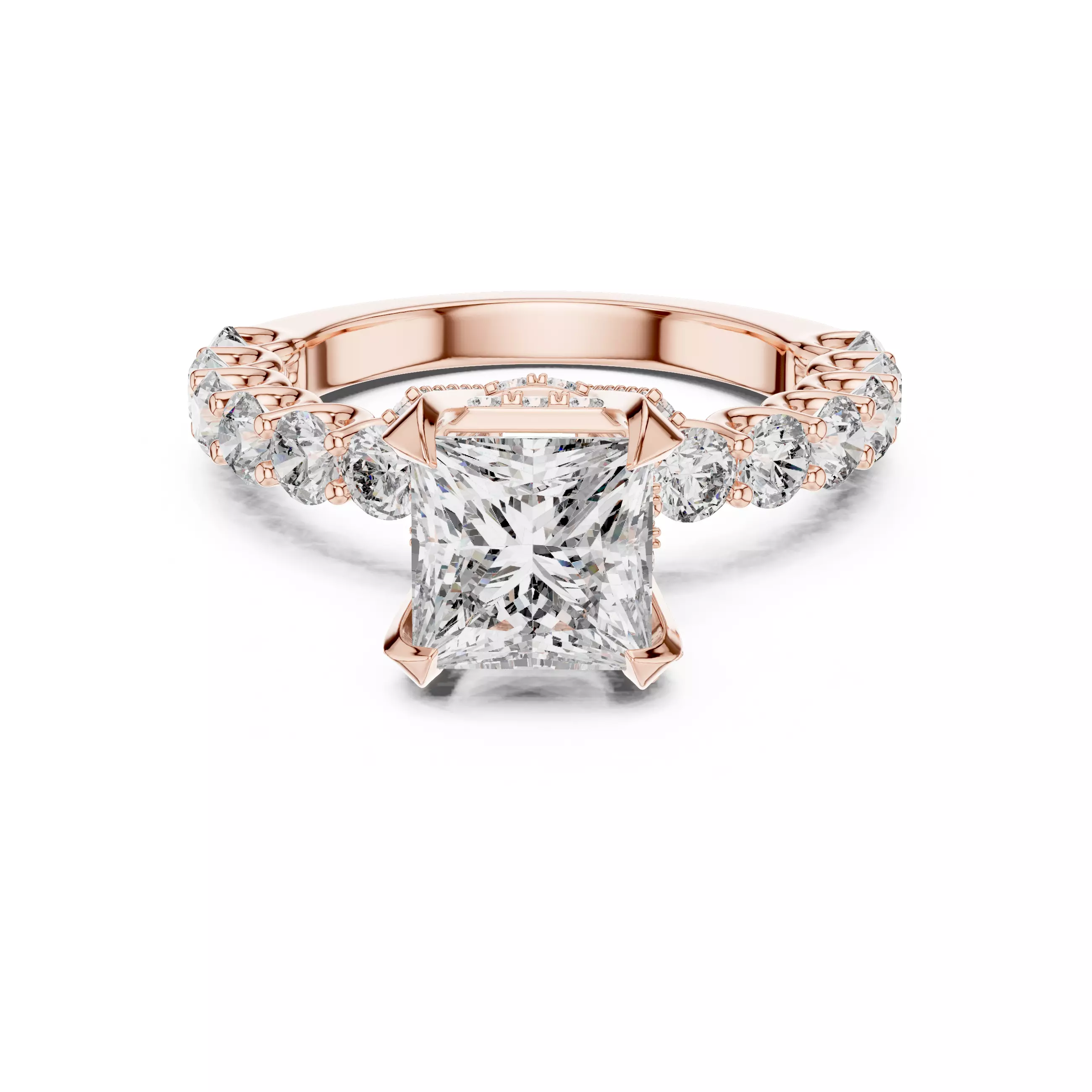 Princess Diamond Solitaire Ring 3D print model_0