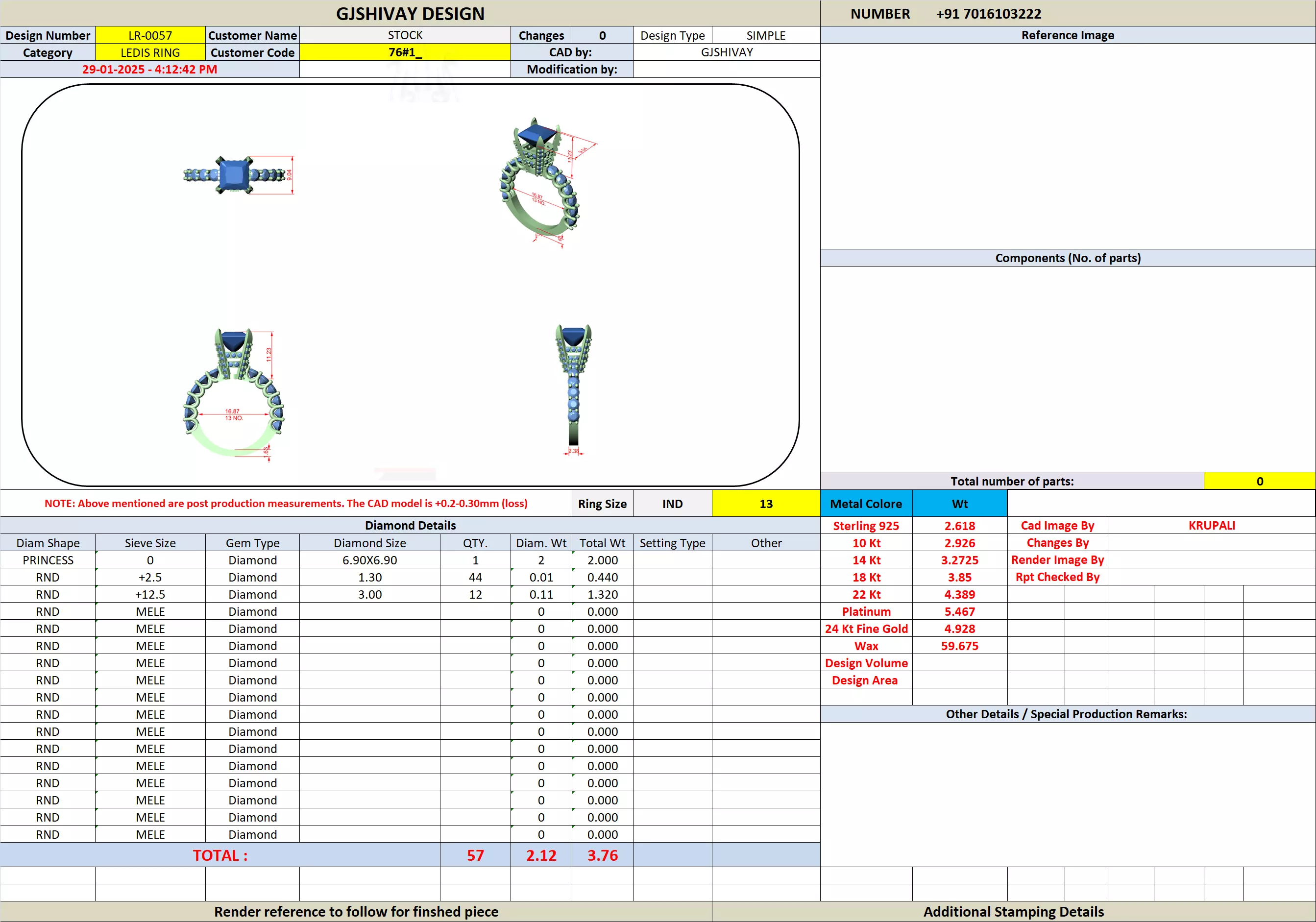Princess Diamond Solitaire Ring 3D print model_8