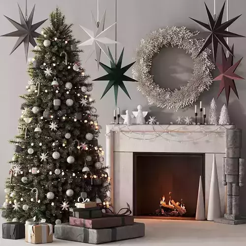 happy new year  christmas tree  3D model