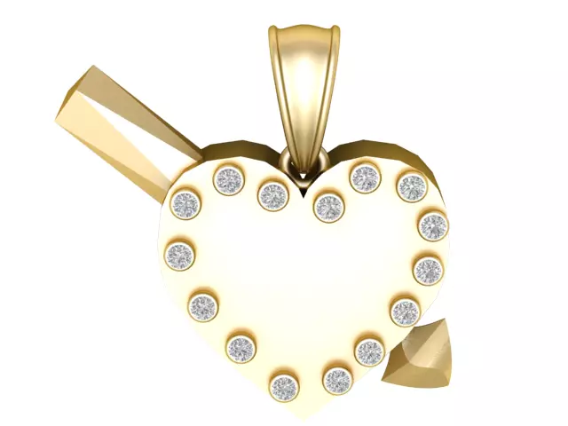 Broken Heart Pendant 3D Printable Model 3D print model