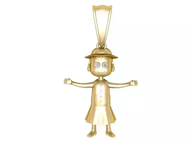 Golden Girl Statue Pendant 3D Printable Model 