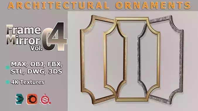 Frame Mirror Ornamental Gergian NeoClassic Vol 04