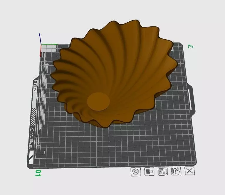 FlowLeaf Bowl SupportFree 3D model_0