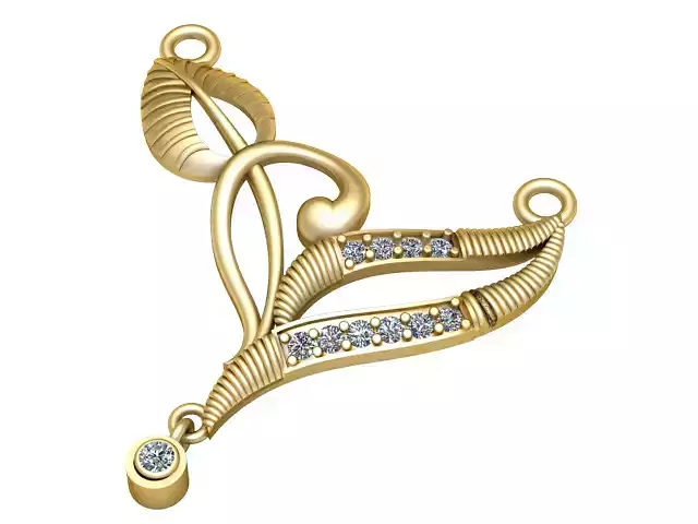 Gold Mangalsutra Pendant 3D Printable Model