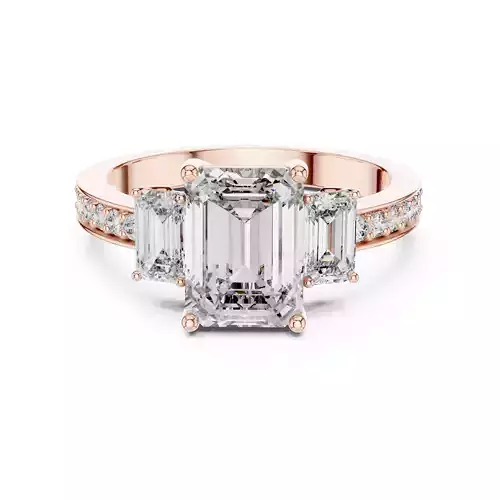 Emerald Diamond Solitaire Ring