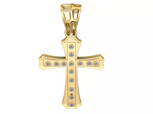 Gold Cross Pendant 3D Printable Model 3D print model