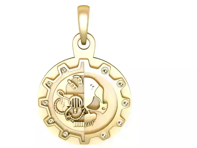 Golden Mechanic Pendant 3D Printable Model