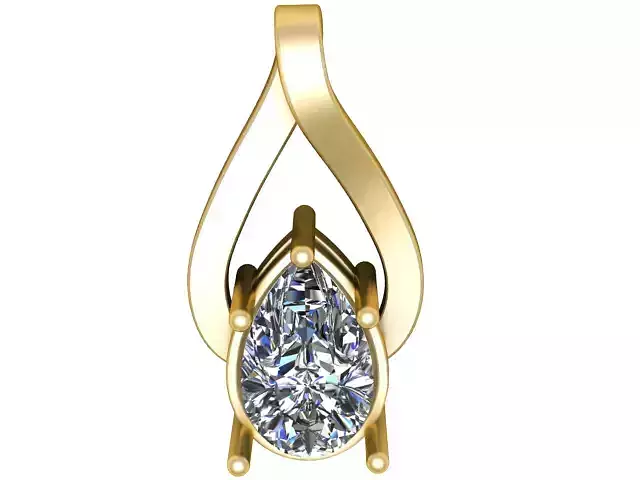 Pear-Shaped Diamond Pendant 3D Printable Model