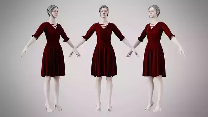 Dress 06 Burgundy Velvet