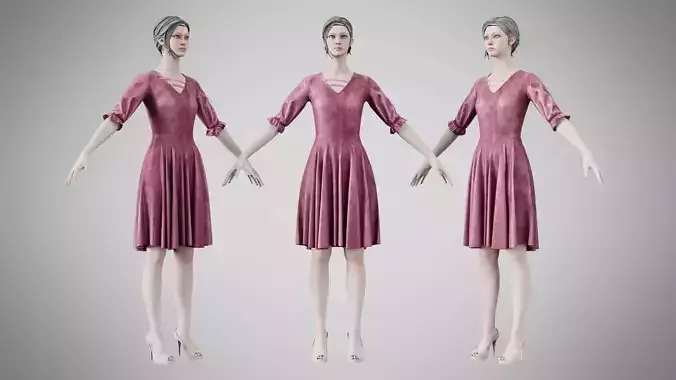 Dress 06 Dusty Rose Velvet