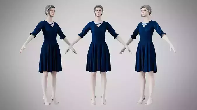 Dress 06 Indigo Velvet