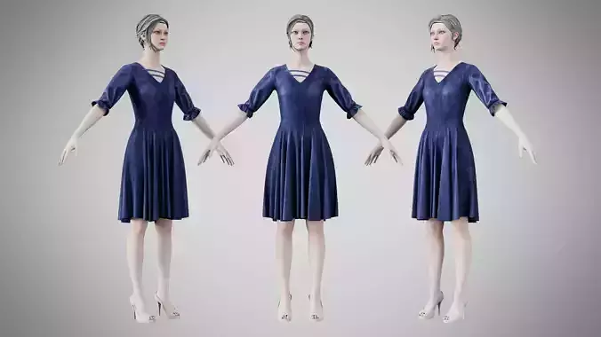 Dress 06 Midnight Blue Velvet