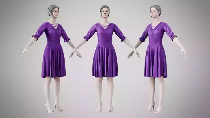 Dress 06 Royal Velvet Purple