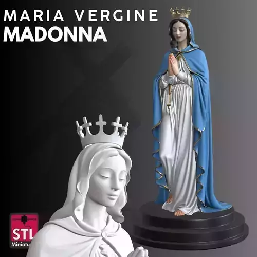 Virgin Mary STL Prayer Pose 3D Model