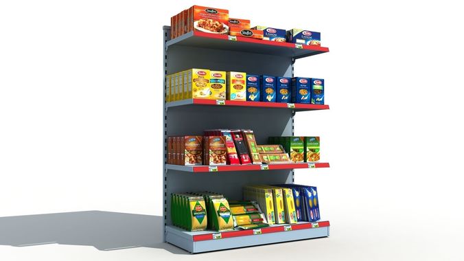 Supermarket Shelves Pasta 3D model
