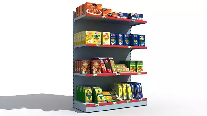 Supermarket Shelves Pasta 3D model