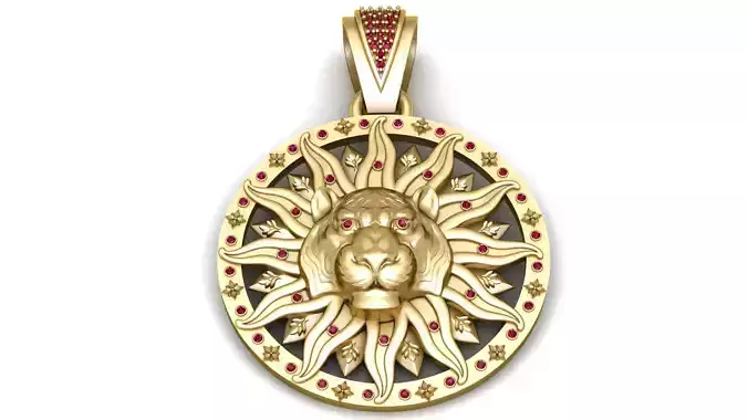 LION SUN PENDANT 3D PRINTABLE MODEL