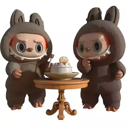 Labubu Birthday Party 3D Scene 