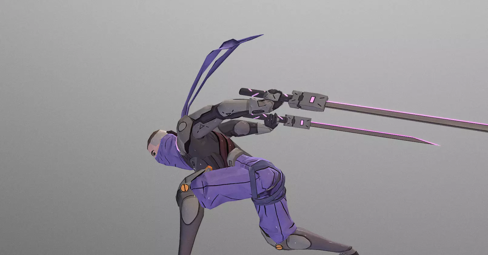 Cyborg Scifi Ninja Anticipated Slash FBX PNG 3D model_2