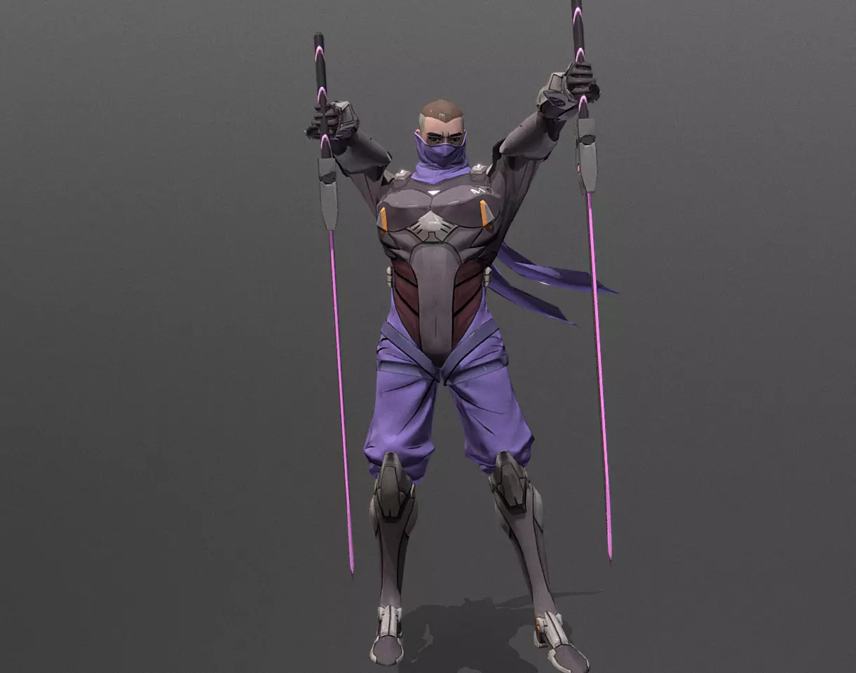 Cyborg Scifi Ninja Anticipated Slash FBX PNG 3D model_0
