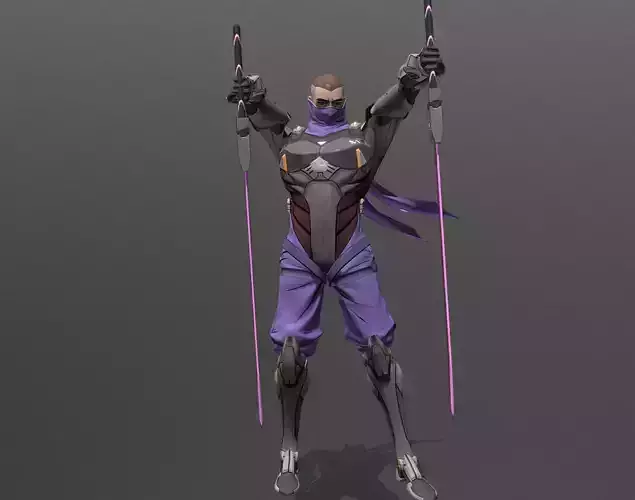 Cyborg Scifi Ninja Anticipated Slash FBX PNG 3D model Cyborg Scifi Ninja Anticipated Slash FBX PNG 3D model