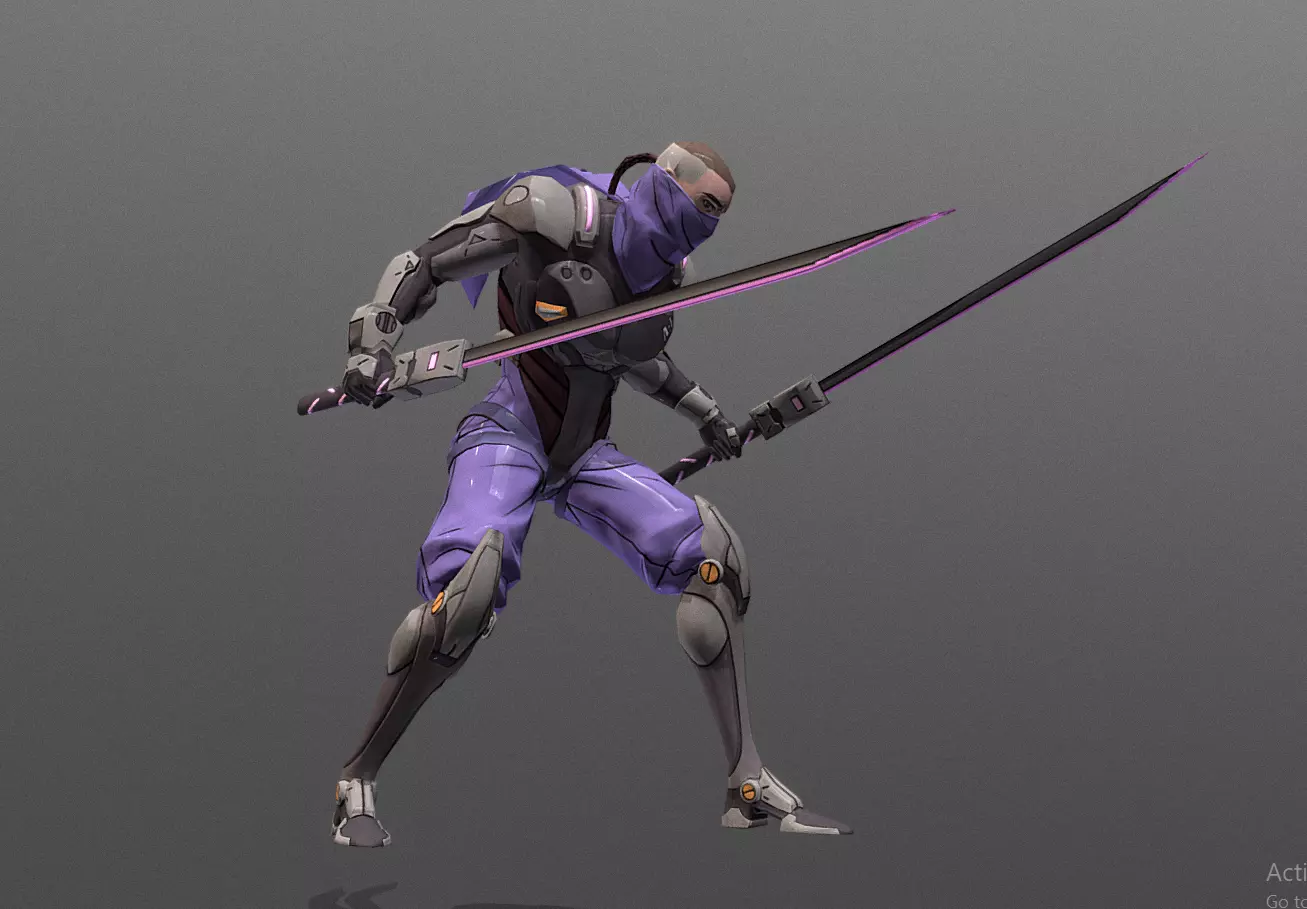 Cyborg Scifi Ninja Anticipated Slash FBX PNG 3D model_1