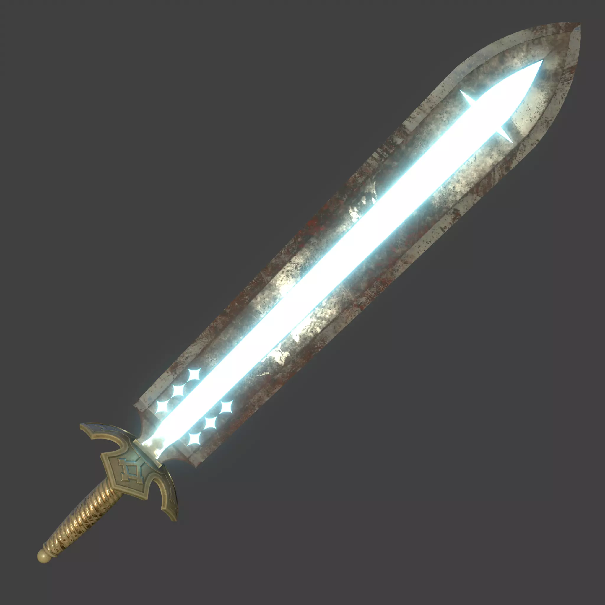 Asta Swords and Book Low-poly 3D model_5