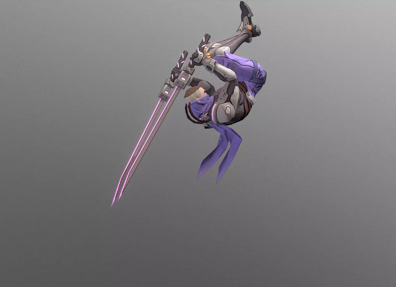 Cyborg Scifi Ninja Multi Jump Slash FBX PNG 3D model_2