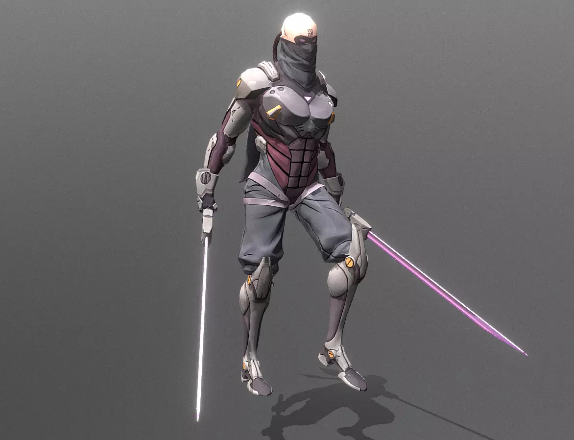 Cyborg Scifi Ninja Serial Walk Fbx Png 3D model_0