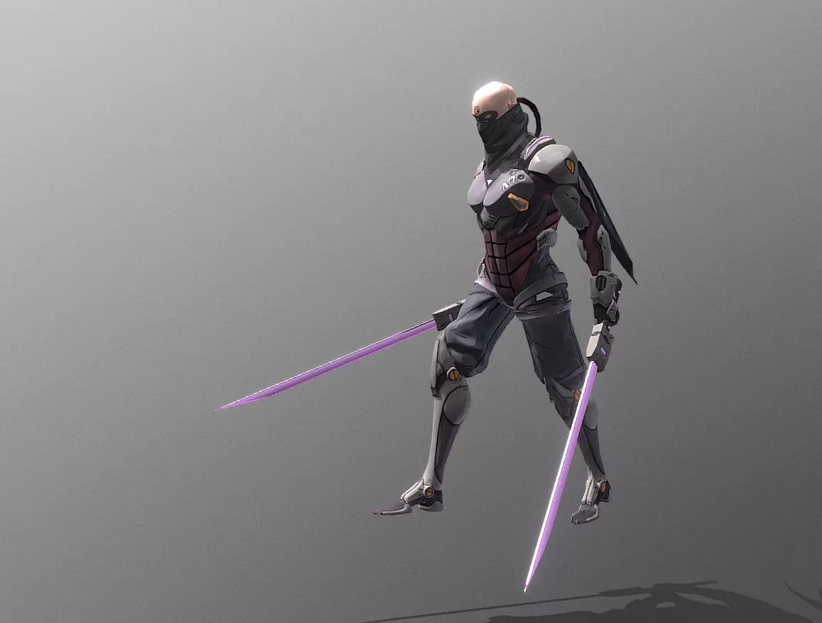 Cyborg Scifi Ninja Serial Walk Fbx Png 3D model_2