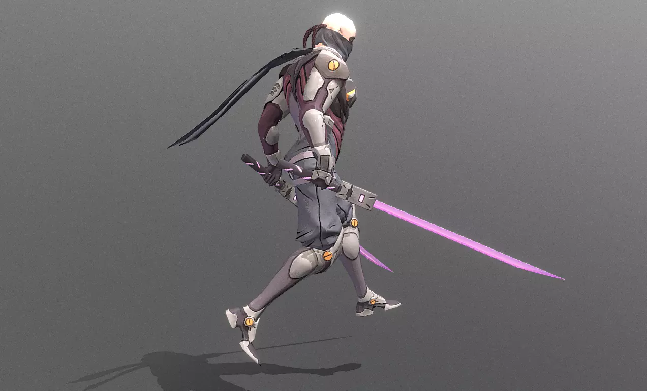 Cyborg Scifi Ninja Serial Walk Fbx Png 3D model_1