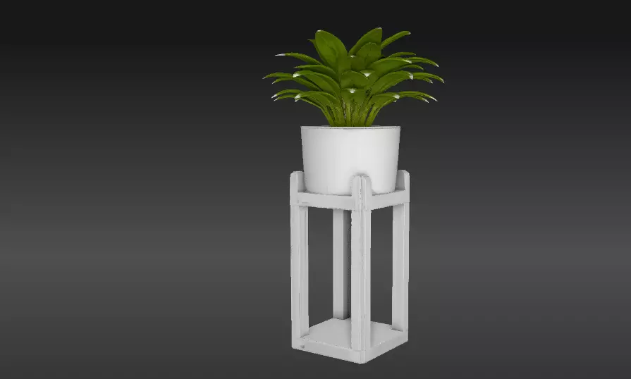 Modern Geometric Plant Stand Planter 3D Model Home Decor Low-poly 3D model_1