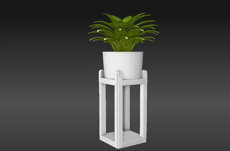 Modern Geometric Plant Stand Planter 3D Model Home Decor Low-poly 3D model_2