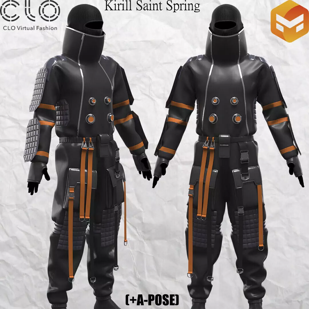 Sci fi Outfit Male Marvelous designer Clo3d OBJ mtl FBX ZPRJ 3D model_5