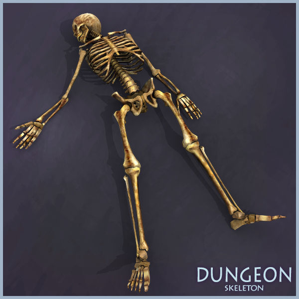 Dungeon Skeleton Low-poly 3D model_4