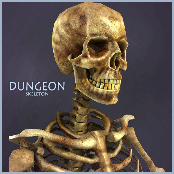 Dungeon Skeleton Low-poly 3D model_9